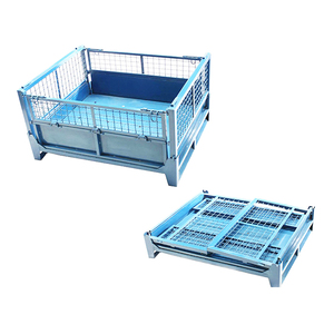 Cage en acier pliable de chariot à cargaison de transport de boîte de chiffre d'affaires en métal de conteneur pour le stockage de bouteille de vin de fournisseur d'usine - Product Image 5