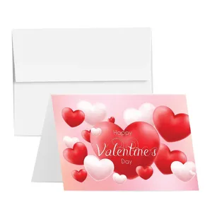 Love Hearts kartu ucapan Valentine bahagia dengan amplop untuk suami istri pacar laki-laki kartu dan amplop
