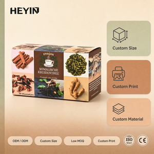 Scatola Pieghevole in Cartone Personalizzata, Stampa a Colori per Confezioni di Tè, Bevande alle Erbe, Confezione <span class=keywords><strong>Regalo</strong></span> con Dimensioni Personalizzate - Product Image 1