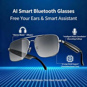 Most Popular Ai Smart Glasses Wi-Fi Transmission with Camera Take Photos Video Audio Recording Al Translator Sunglasses - Product Image 3
