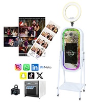 Software libre pantalla táctil LCD boda fiesta Selfie Oval Magic DSLR Photobooth espejo fotomatón máquina