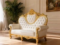 Elegante Sofá de Tela de Estilo Barroco para Villa, Lujo Europeo para la Sala de Estar de su Propiedad