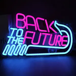 Drop Shipping Leidde Reclame Terug Naar De Toekomst Custom Neon Bord Aangepast Acryl Neon Licht Wandbord Decoratie Neon Licht