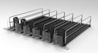 Présentoir double face des douanes avec ressorts Riser rouleau de vente au détail automatique revêtement en plastique système de poussoir d'étagère à déplacement facile