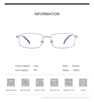 Gafas de Aleación Borregls para Hombre, Diseño Cuadrado de Marca Nueva 2025, Montura Metálica Completa, Lentes Ópticas 150252