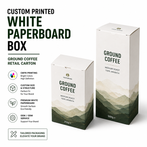 Boîte d'emballage en carton SBB 350 g/m² à fond auto-verrouillant <span class=keywords><strong>pour</strong></span> café <span class=keywords><strong>moulu</strong></span> de spécialité, ensembles d'emballage de cartons de vente au détail - Product Image 1