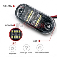Feux latéraux à LED 12v 8SMD pour remorques, camions, caravanes, feux de délimitation latéraux, lampe ambre rouge blanc