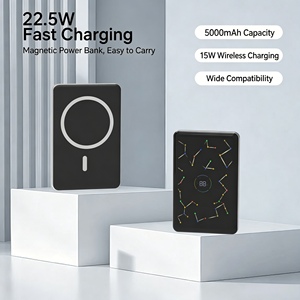 Cargador Portátil Inalámbrico Magnético 3 en 1 de 5000 mAh con Batería de Estado Sólido, Pantalla LCD y Gráficos Estrellados S227 5000 - Product Image 1