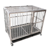 Équipement vétérinaire, cage pour chien en acier inoxydable pliable, robuste, pour grandes races, petits animaux, design simple