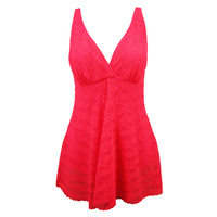 Maillot de bain rouge personnalisé en dentelle crochetée imprimée avec bijoux, ensemble tankini fluide pour femme, vente en gros, approvisionnement en vrac