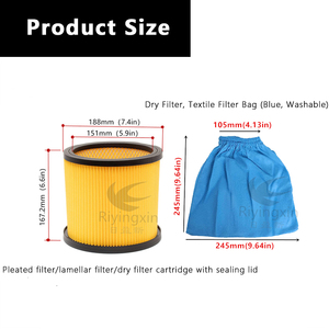 Filtre HEPA à cartouche haute efficacité pour textiles 	   Sac filtrant pour aspirateurs eau et poussière Parksides <span class=keywords><strong>Lidl</strong></span> PNTS 1500 D5 - <span class=keywords><strong>LIDL</strong></span> IAN 304887 - Product Image 2