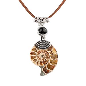 Gran oferta Vintage manchado Caracol obsidiana colgante collar joyería delicado cristal encantos mujeres vacaciones regalo fiesta brujería - Product Image 1