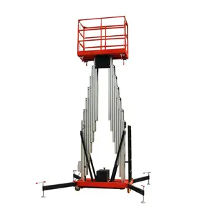 8m Mobile Double Mast Aluminum Alloy Vertical Man Lift Indoor Aerial Work Platform