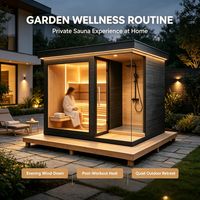 Sauna extérieur moderne de luxe, sauna infrarouge intérieur, sauna au bois pour 2 à 4 personnes avec cabine de douche