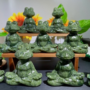 Estatua de Rana de Yoga Tallada en Jade Xiuyan Natural al por Mayor, Figura de Rana para Meditación, Sanación de <span class=keywords><strong>Chakras</strong></span>, Decoración de Escritorio, Regalo de Cristal - Product Image 5