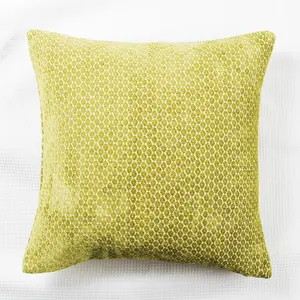 European Style Yarn Dyed Cutting Pile Velvet Cushion Cover Soft Velvet Geometric Throw Pillow Cases/