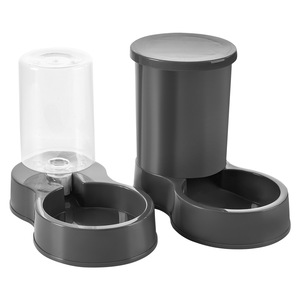 Dispensador automático de agua y comida para perros y gatos, sin electricidad, con sistema de gravedad, diseño redondeado. - Product Image 5