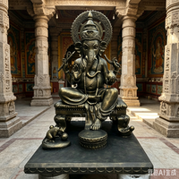 Grande statue en bronze coulé pour temple bouddhiste, statues de divinités indiennes, statues de Bouddha, statue de Ganesha en laiton à tête d'éléphant - Fabricant
