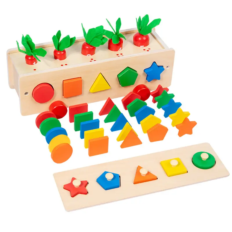 MU in legno Montessori giocattoli a forma di colore di smistamento scatola di corrispondenza gioco Multi-funzione forma di accoppiamento auto per bambino