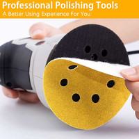 Disques abrasifs en oxyde d'aluminium dorés 5 pouces 8 trous auto-agrippants grain P60-P800 papier de verre jaune pour le ponçage du bois, des métaux automobiles