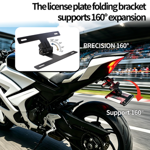 2026 Trending Premium Adjustable Switch Control Universal Motorcycle <b>License</b> Plate <b>Frame</b> Rear Bracket Tail Holder Mount Adjustab - Product Image 3