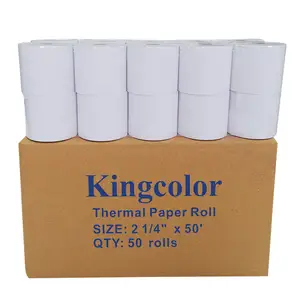 57mm 2 1/4 x 50 Thermal Paper Receipt Rolls 2.25 x 50 ft POS Cash Register for Credit Card Terminals