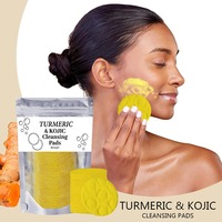 20/30/40/50pcs Almohadillas Limpiadoras de Cúrcuma y Ácido Kójico, Esponjas Faciales Exfoliantes para Limpieza y Cuidado de la Piel