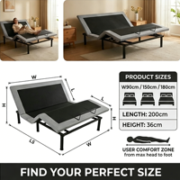 Cadre de lit complet de luxe en gros, en fer de haute qualité, inclinable et réglable avec télécommande pour chambre et appartement