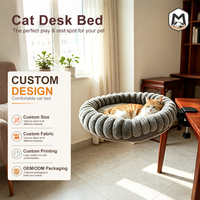 Lit pour chat Kitty Perch, hamac pour chat à fixer sur bureau, 36*40cm, lit pour animal de compagnie en peluche en forme de donut, résistant aux griffures pour bureau et sol