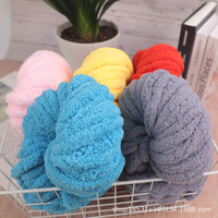 Écharpe, coussin, couverture et vêtements en chenille glacée super épaisse de 2 cm, 100 % polyester