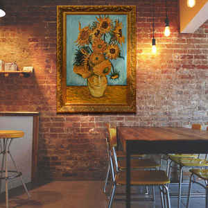 Decoración <span class=keywords><strong>de</strong></span> habitación <span class=keywords><strong>de</strong></span> Hotel lienzo arte Antic Vincent <span class=keywords><strong>Van</strong></span> <span class=keywords><strong>Gogh</strong></span> girasol impresionismo pintura al óleo pintada a mano - Product Image 4
