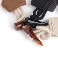 Bouton de fermeture en cuir PU à coudre pour manteau, design unique