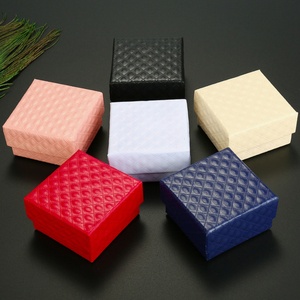 Wholesale Premium Rectangle Diamond Grain Paper Jewelry <b>Gift</b> <b>Box</b> <b>Earring</b> Necklace Ring Bracelet Case Elegant Packaging - Product Image 1