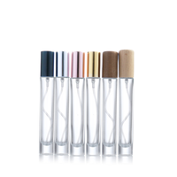 Flacons de parfum en verre à pompe à vaporisation fine pour tonique facial, emballage cosmétique haut de gamme rond réutilisable de 10 ml transparent