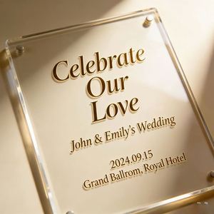 Premium Texture Acrylic Panel with <b>Embossed</b> Printing, Luxury Decorative Panel for Wedding Invitation <b>Card</b> and Elegant Invitation - Product Image 4