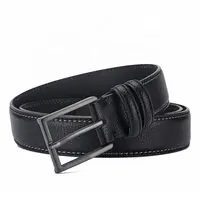 Venta al por mayor calidad negro genuino clásico genuino de cinturones de cuero para hombres
