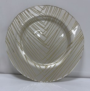 Platos <span class=keywords><strong>de</strong></span> Cristal Blanco <span class=keywords><strong>de</strong></span> 13 Pulgadas <span class=keywords><strong>con</strong></span> Líneas Geométricas Doradas, Platos Decorativos para Cena, para Banquetes <span class=keywords><strong>de</strong></span> Boda, Decoración <span class=keywords><strong>de</strong></span> Mesa <span class=keywords><strong>de</strong></span> Hotel - Product Image 1