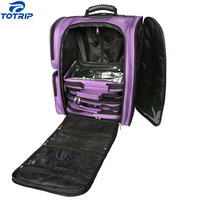 Set 5 ciseaux de salon de coiffure beauté cosmétique roue roulante chariot trousse de maquillage sacs et étuis à cosmétiques OEM 1680D Xiamen Port Nylon