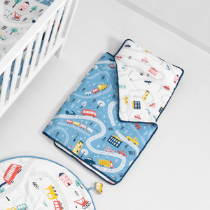 Phim Hoạt Hình Xe Trẻ Mới Biết Đi Nap Nap Mat Với Gối Có Thể Giặt Và Dây Đai Góc Đàn Hồi - Product Image 2