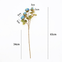 Vente en gros de roses artificielles à tige unique de haute qualité Real Touch à 4 têtes pour la décoration florale intérieure et extérieure