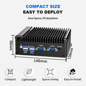 <span class=keywords><strong>Mini</strong></span> PC industrial de dos núcleos, DDR4, RAM, WIFI, Linux 2, LAN 2, RS232, sin ventilador, resistente, nueva pantalla VGA Win10/11 - Product Image 4