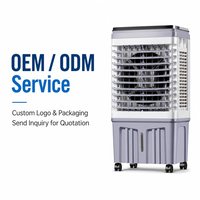 Refroidisseur d'air évaporatif FJ-820DLR 25L avec télécommande, oscillation grand angle 4500 CMH, ventilateur de refroidissement à 3 vitesses pour usage commercial