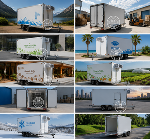 Congélateur mobile avec remorque, semi-remorque frigorifique, unités de réfrigération à condenseur, semi-remorque frigorifique pour camion - Product Image 2