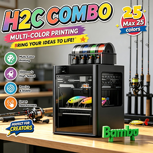 Lab H2C Laser 3D Printer 40W Engraving Cut High Speed Enclosed Brand New Original Unlocked Flagship Desktop FDM 3D Printer for P - Product Image 1