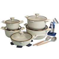 Ensemble de casseroles et poêles antiadhésives en aluminium et granit, sans PFOS ni PFOA, pour cuisinière à induction, 21 pièces