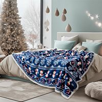 Couverture en flanelle sherpa de Noël 50x60, peluche chaude et confortable, tricotée, câlin pour dormir, motif uni, décoration de Noël, cadeau