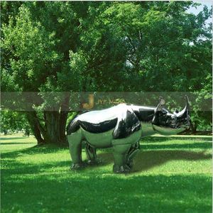 Escultura de Acero Inoxidable EX015, Decoración Moderna para Exteriores, Arte Metálico Cuadrado de Gran Tamaño, Escultura Decorativa de Paisaje en Acero Inoxidable - Product Image 1