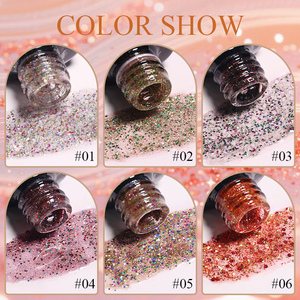 IMTITI Gel UV pour Nail Art, 6 Couleurs, Collection de Vernis Gel Scintillant Effet Laser Étoilé, Manucure DIY, Gel Diamant Couleur Étoilée, Soak Off - Product Image 3
