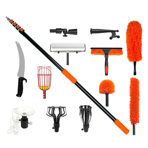 <span class=keywords><strong>Perche</strong></span> <span class=keywords><strong>télescopique</strong></span> multifonctionnelle en aluminium avec cueilleur de fruits, scie de taille, raclette, plumeau et kit d'outils de <span class=keywords><strong>peinture</strong></span> - Product Image 1