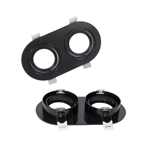 Marco Redondo Empotrado de Doble Cabezal para Focos LED GU10 MR16 Blanco/Negro Antideslumbrante - Product Image 6